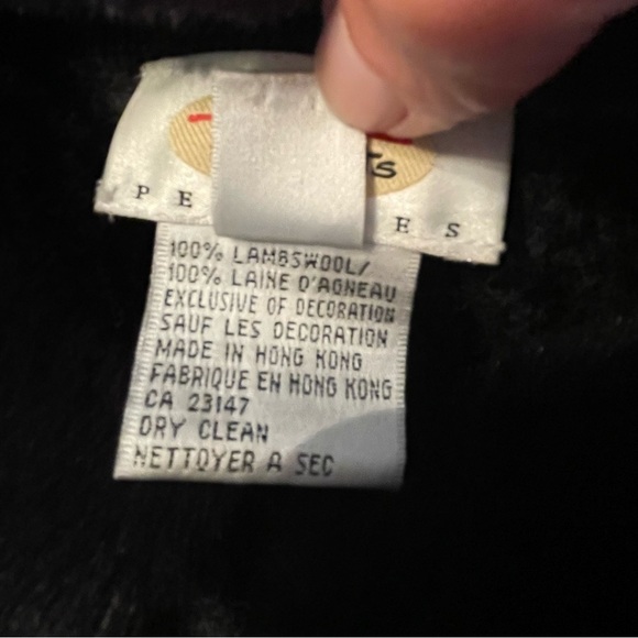 Talbots lambswool Sweater Jacket Gray Faux Fur Collar XS Petite Shacket vintage - Picture 6 of 10